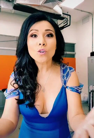 Sweetie Tula Rodríguez Shows Cleavage in Blue Dress