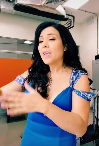 4. Sweetie Tula Rodríguez Shows Cleavage in Blue Dress