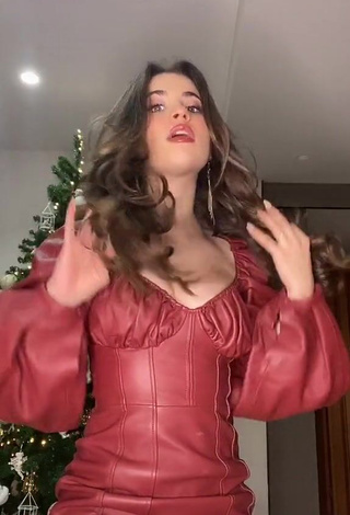 1. Sexy Valeria Monerri Shows Cleavage in Red Dress