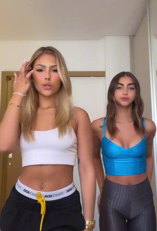 1. Beautiful Victoria Miranda Shows Cleavage in Sexy White Crop Top