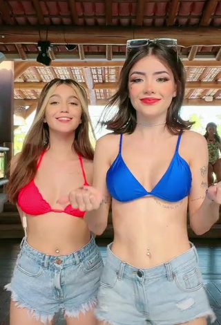 3. Hot Vee Castro Shows Cleavage in Blue Bikini Top