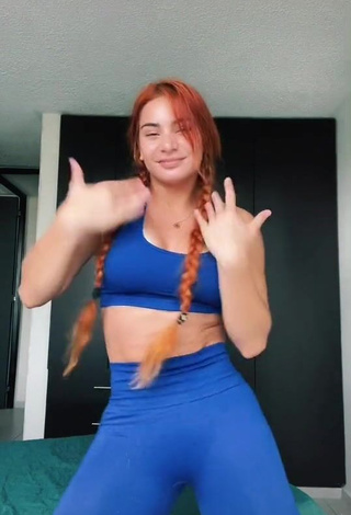 4. Sexy Yeimy Serrano in Blue Leggings