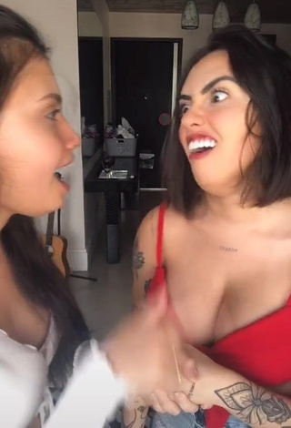 4. Hot Carol & Vitoria Shows Cleavage