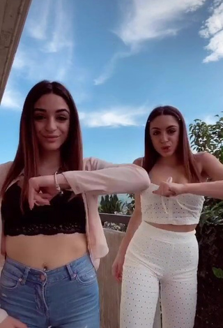 1. Beautiful Cora & Marilù Shows Cleavage in Sexy Crop Top