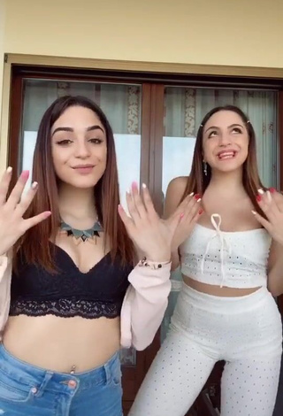 Sexy Cora & Marilù Shows Cleavage in Crop Top