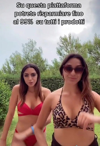 3. Sexy Cora & Marilù Shows Cleavage in Red Bikini