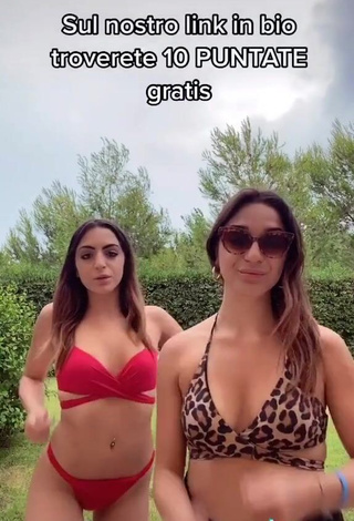 4. Sexy Cora & Marilù Shows Cleavage in Red Bikini