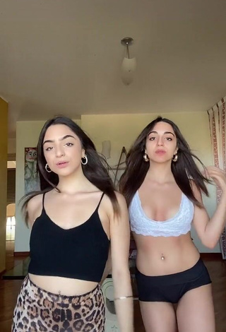 1. Cute Cora & Marilù Shows Cleavage in Crop Top