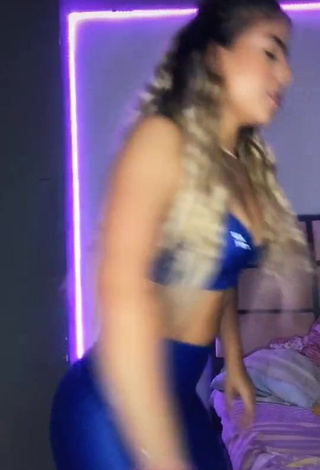 1. Adorable Chantall Pizzino Shows Cleavage in Seductive Blue Crop Top
