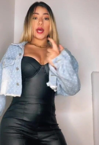 3. Sexy Chantall Pizzino Shows Cleavage in Black Bodysuit