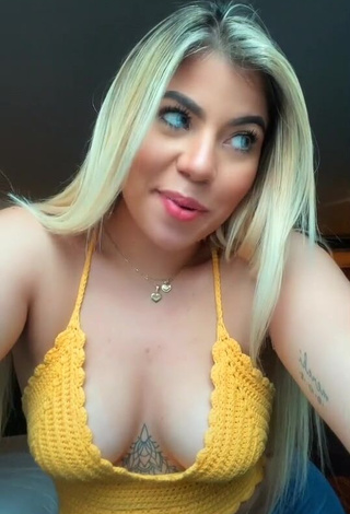 Beautiful Chantall Pizzino Shows Cleavage in Sexy Crop Top