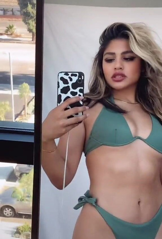 3. Hot Gabriela Bandy Shows Cleavage in Green Bikini