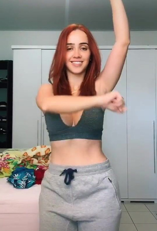 Hot juhvellegas Shows Cleavage in Grey Crop Top while doing Belly Dance