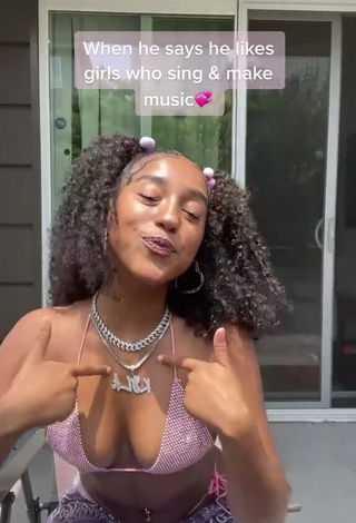 3. Hot Kyla Imani Shows Cleavage in Pink Bikini Top