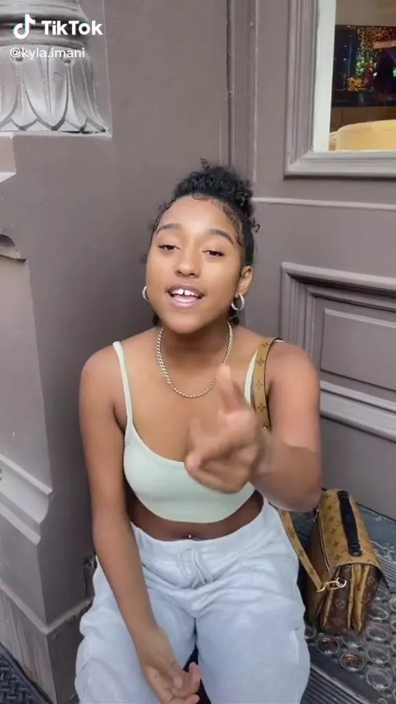 Hottie Kyla Imani Shows Cleavage in White Crop Top