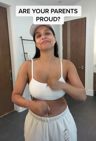 Hot Lilly Singh Shows Cleavage in White Crop Top