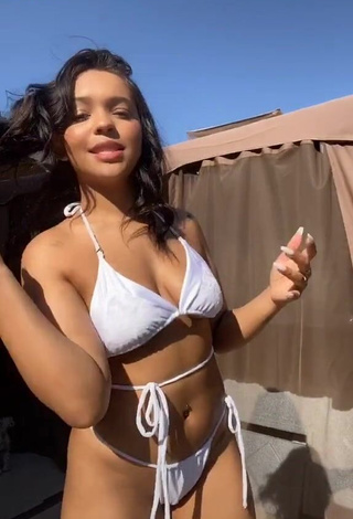 3. Cute River Bleu Shows Cleavage in White Bikini