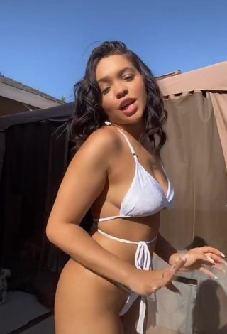 4. Cute River Bleu Shows Cleavage in White Bikini