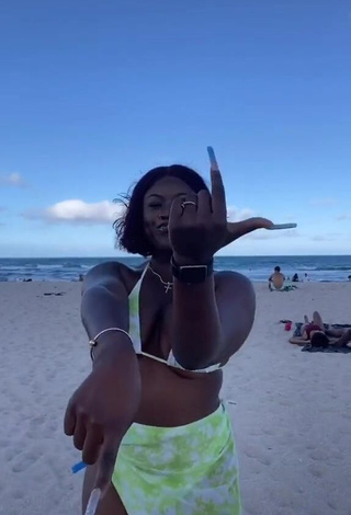 1. Skaibeauty Looks Sweetie in Bikini at the Beach and Bouncing Boobs