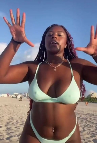 1. Seductive Skaibeauty Shows Nipples at the Beach and Bouncing Tits