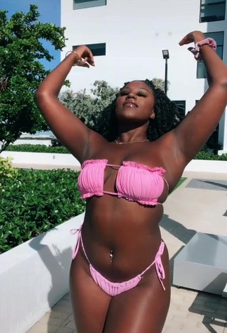 1. Skaibeauty Looks Sexy in Pink Bikini and Bouncing Boobs