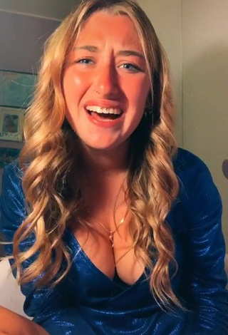 4. Hot Sofia Sembiante Shows Cleavage in Blue Dress