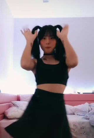 3. Sexy zhi.binggg in Black Crop Top