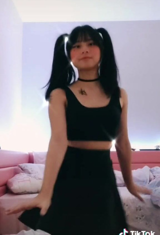 3. Hot zhi.binggg in Black Crop Top