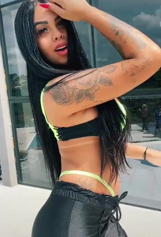 3. Hot Nathi Rodrigues Shows Cleavage in Light Green Mini Bikini and Bouncing Big Boobs