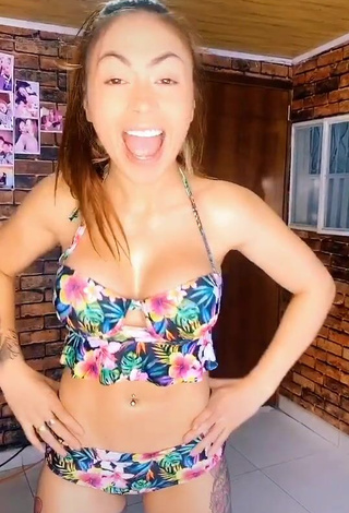 Sexy Daneidy Barrera Rojas Shows Cleavage in Floral Bikini