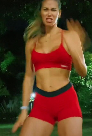 1. Desirable Ingrid Vasconcelos Shows Cleavage in Red Crop Top