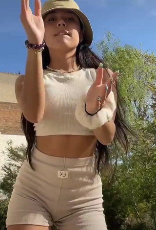 Cute Mai Lee in White Crop Top