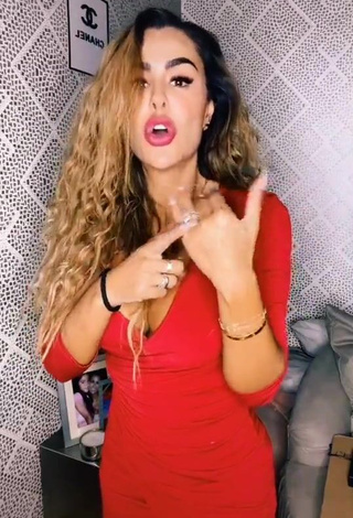 1. Hot Ninel Conde Shows Cleavage in Red Dress