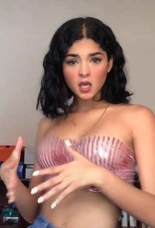 Desirable Paola del Castillo Shows Cleavage in Tube Top