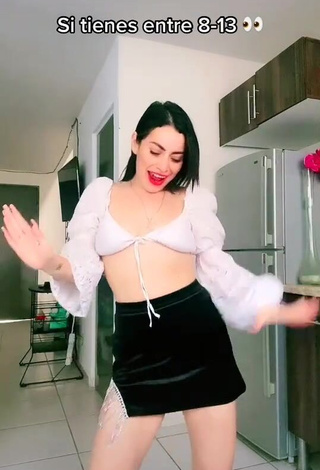 Sexy Sara Marti Shows Cleavage in White Crop Top