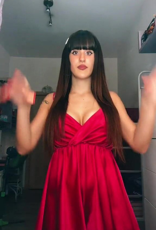 Lovely Alice Iori Shows Cleavage in Red Dress