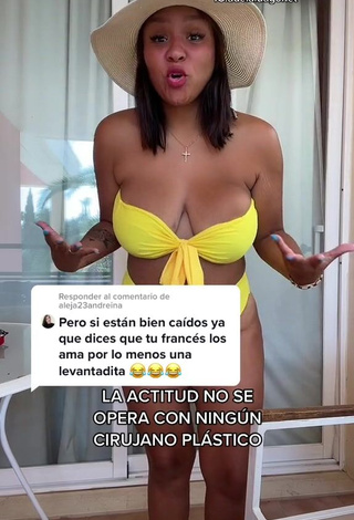 1. Hottie Adelaida Tassoni Shows Cleavage in Yellow Bikini