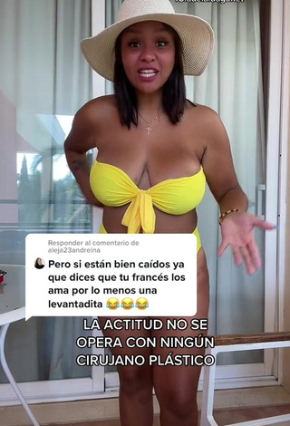 Hottie Adelaida Tassoni Shows Cleavage in Yellow Bikini