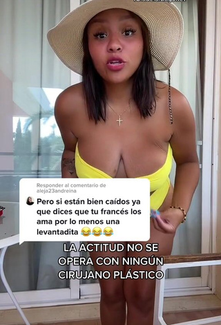 4. Hottie Adelaida Tassoni Shows Cleavage in Yellow Bikini