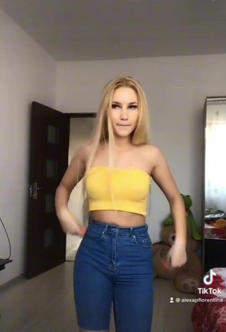 Amazing Alexa in Hot Yellow Tube Top while doing Belly Dance