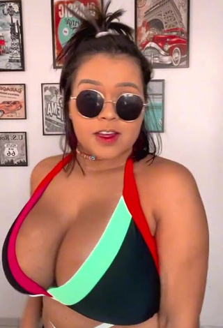 Hot Allana Vasconcelos Shows Cleavage in Bikini Top and Bouncing Big Tits