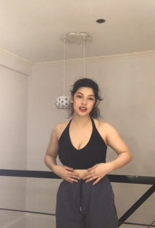 1. Sexy Angela Balagtas Shows Cleavage in Black Crop Top and Bouncing Breasts