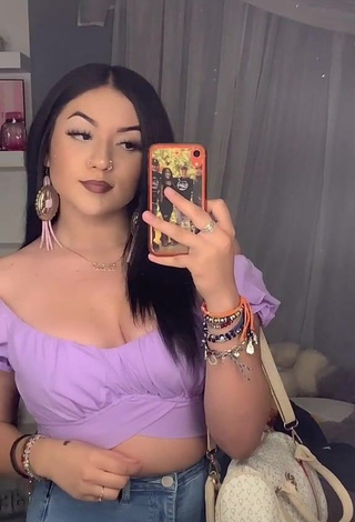 1. Sweetie Brissa Murillo Shows Cleavage in Purple Crop Top