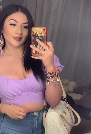 4. Sweetie Brissa Murillo Shows Cleavage in Purple Crop Top