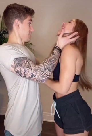 3. Beautiful Briar Nolet Shows Cleavage in Sexy Black Crop Top