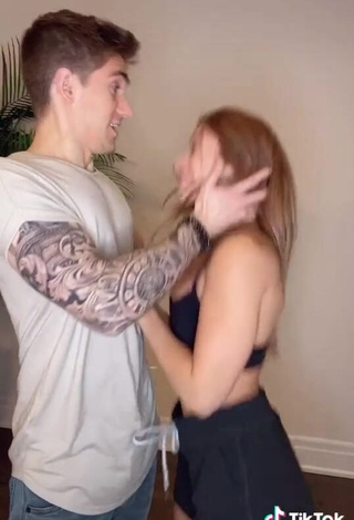 4. Beautiful Briar Nolet Shows Cleavage in Sexy Black Crop Top