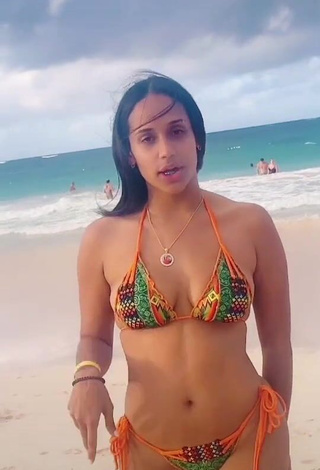 3. Desirable Camila Mejia Shows Cleavage in Bikini at the Beach