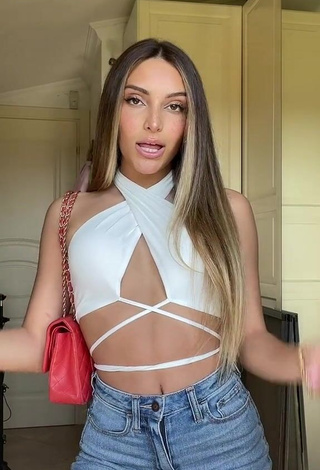 Alluring Corinne Pino in Erotic White Crop Top