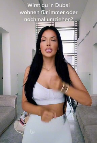 Sexy Enisa Bukvic Shows Cleavage in White Crop Top and Bouncing Breasts