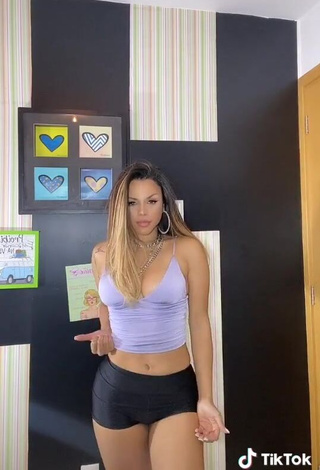 4. Gorgeous Gabily Shows Cleavage in Alluring Blue Crop Top